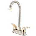 Kingston Brass Legacy, 4" Centerset Bar Faucet, Brushed Nickel/Polished Brass KB6499LL